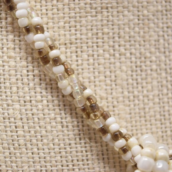 Handmade Shell Pendant Necklace Multi Strand Seed Beads Statement Beachy Mermaid - Picture 8 of 15